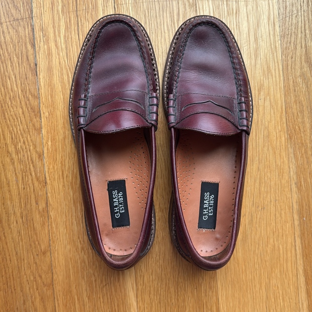 G.H.BASS 1876 Larson Weejun in Wine - Size 9